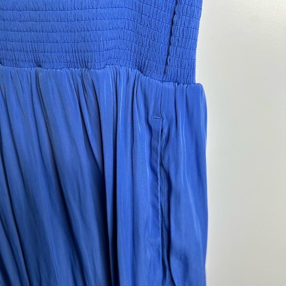 Chico’s Women’s Size 3/XL Short Sleeve Midi Dress V Neck Defined Waist Blue 6491 - Picture 6 of 10